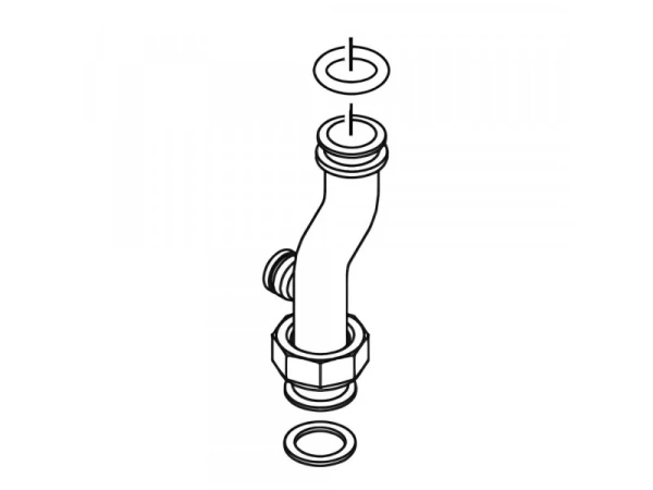 Патрубок для котлов Bosch/Buderus/Junkers ZWC 24-3MFA/35-3MFA (арт. 87160108020)
