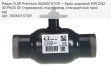 Ридан RJIP Premium 065N0157GR — Кран шаровой WW DN200 PN25 GF (приварной, под привод, стандартный проход)