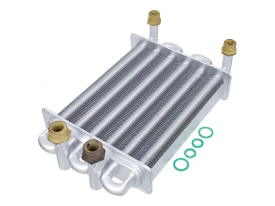 Битермический теплообменник Ferroli 398063870 для котлов Domina F 24 Pro, 24 кВт, Медь