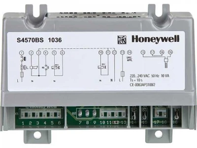 Блок управления Honeywell S4570BS1036 для газовых горелок, 220-240В, IP20