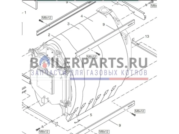 Теплоизоляция камеры сгорания для котлов Bosch/Buderus, арт. 67902650