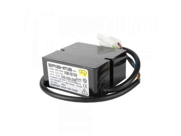 Трансформатор розжига Brahma TD1LTCS (15911020) для газовых и жидкотопливных горелок, 15 кВ, 220 В