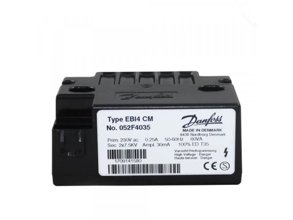 Трансформатор розжига Danfoss EBI4CM052F4035, 7.5 кВ, 230 В, 100% ED, 2 выхода