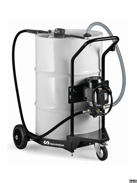 Мобильный маслораздатчик с электронасосом для бочек 205 л, 9 л/мин, SAMOA 562100