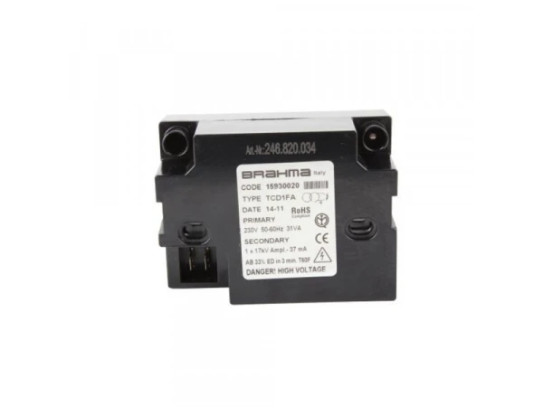 Трансформатор розжига Brahma TCD1FA 15930020 для промышленных горелок и котлов