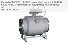 Ридан 065N1387R — RJIP Premium Кран шаровой FB FF DN600, PN25, GF (фланцевый, под привод, полнопроходной)