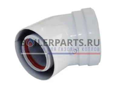 Колено коаксиального дымохода 45°, Ø 60/100 мм, CW010