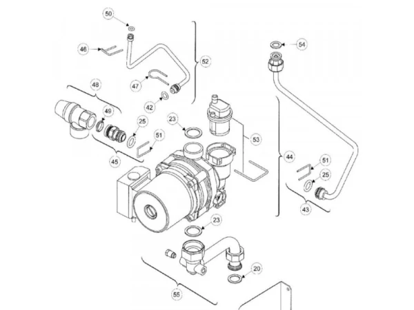 Труба насоса для котлов Bosch/Buderus/Junkers ZWE24-4MFK (артикул: 87107258040)