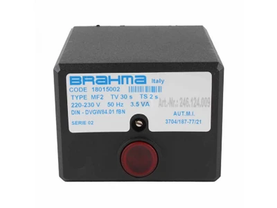 Автоматический блок управления розжигом Brahma MF2 18015002 для двухступенчатых газовых горелок котлов Riello, артикул 3006669