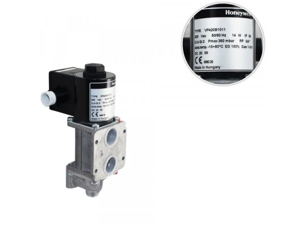 Газовый электромагнитный клапан Honeywell VP420B1011, 360 мбар, 220В, IP54