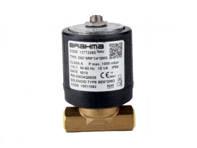 Электромагнитный клапан Brahma E6G*SR 8*1/4*GMO, 110В, 1000 мбар, IP54, арт. 13772253
