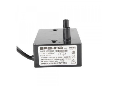 Трансформатор розжига Brahma TC2STCAF (15910551) для газовых и жидкотопливных горелок, 12 кВ, 55 ВА