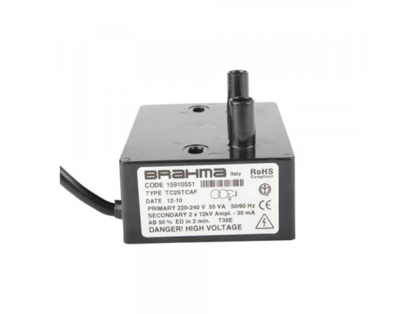 Трансформатор розжига Brahma TC2STCAF (15910551) для газовых и жидкотопливных горелок, 12 кВ, 55 ВА