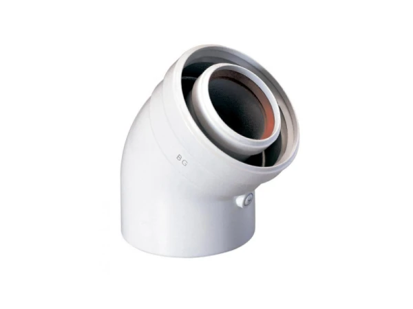 Коаксиальный отвод 45° Ø60/100 мм для котлов Baxi (арт. 71410161)