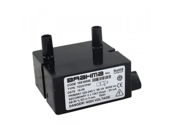 Трансформатор розжига Brahma TD2STPAF (15910556) для горелок и котлов, 2x12 кВ, 55 ВА
