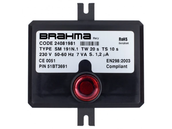 Блок управления горением Brahma SM191.1 (24081981) для газовых горелок, 230В