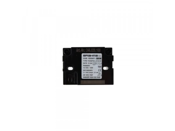 Трансформатор розжига Brahma TCD2FSV (12В, 14кВ, 13Вт, 21мА, 2 выхода) Артикул: 15930071