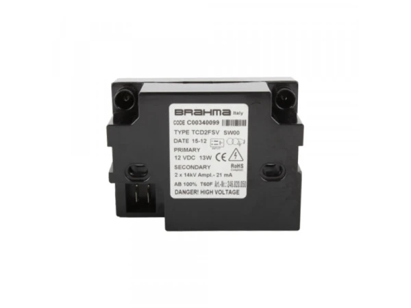 Трансформатор розжига Brahma TCD2FSV (C00340099) для промышленных горелок, 14 кВ, 21 мА, 220 В