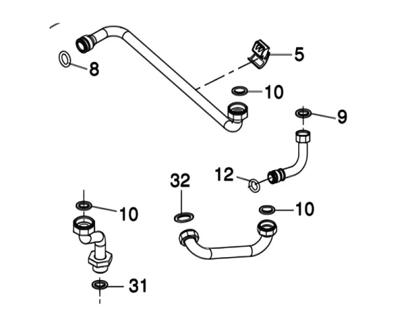 Комплект труб для котлов Bosch/Junkers/Buderus (артикул 87167625230)