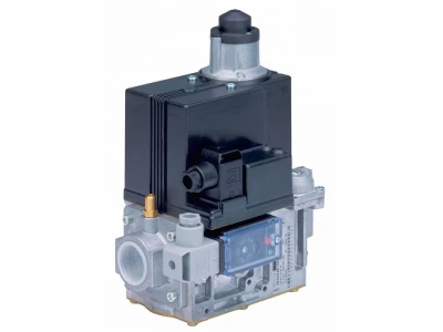 Газовый клапан Honeywell VR434VA5009. Промышленная газовая арматура. 2 электромагнитных клапана, фланцевое соединение 1 ½\" (DN40), 220В.