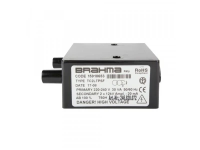 Трансформатор розжига Brahma TC2LTPSF (15910653) для горелок и котлов, 12 кВ, 2 выхода, 220 В
