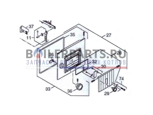 Зольная дверца для котлов Bosch, Buderus, Dakon (артикул 87399302320)