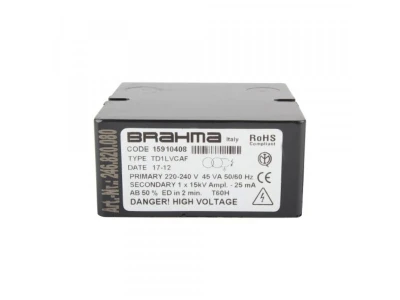 Трансформатор розжига Brahma TD1LVCAF (15910408) для газовых и жидкотопливных горелок, 15 кВ