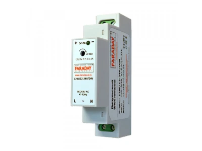 Блок питания ZONT ML13968, 12W, 12-24V, DIN-рейка, импульсный, защита от КЗ