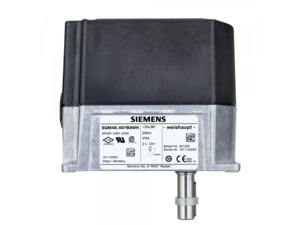Сервопривод Siemens SQM48.497B9 для управления воздушной заслонкой котлов Weishaupt, артикул 651503