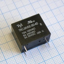 TRC-24VDC-SD-AD, Реле миниатюрное 10А один контакт на замыкание катушка 24В 0.45Вт