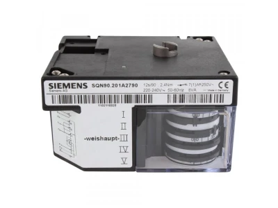 Сервопривод Siemens SQN90.201A2790 для регулирования воздушных заслонок, 2.4 Н·м, 220-240В