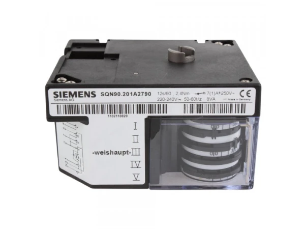 Сервопривод Siemens SQN90.201A2790 для регулирования воздушных заслонок, 2.4 Н·м, 220-240В