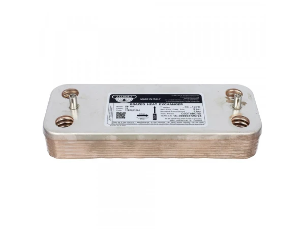 Теплообменник ГВС вторичный пластинчатый 12 пластин для котлов Alphatherm Sigma Eco PTD 14/18/24, артикул EC-044