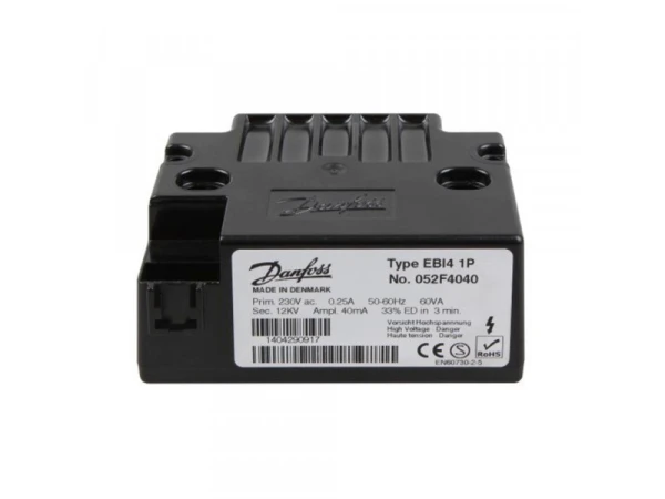 Трансформатор розжига Danfoss EBI4 1P (052F4040) для котлов и горелок, 12 кВ, 40 мА, 60 ВА, IP40