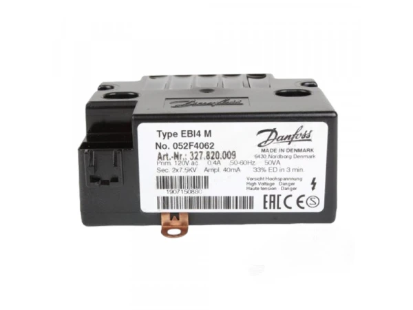Трансформатор розжига Danfoss EBI4 M (052F4062) для газовых и жидкотопливных горелок, 7.5 кВ, 120 В