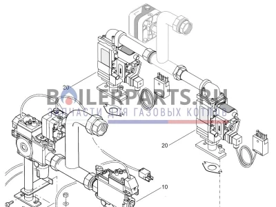 Соединительная часть питательной трубы Bosch/Buderus/Junkers G204/304, G224/324 (Артикул: 8718585251)