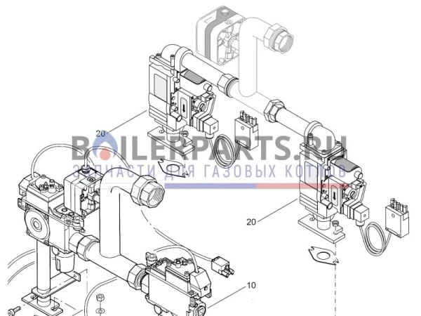 Соединительная часть питательной трубы Bosch/Buderus/Junkers G204/304, G224/324 (Артикул: 8718585251)