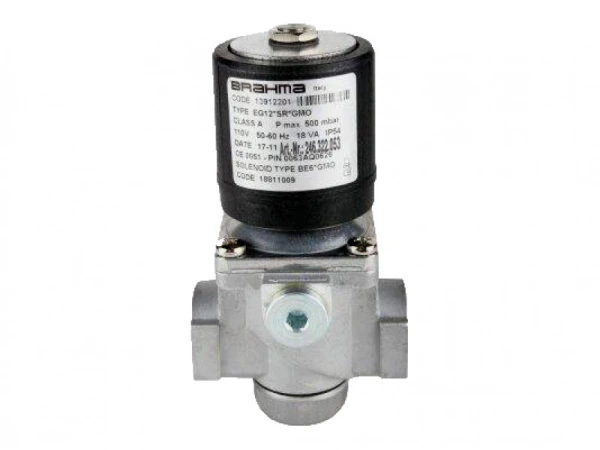 Электромагнитный газовый клапан Brahma EG12*SR*GMO, DN15, 1/2", IP54, 500 мбар, 13912201