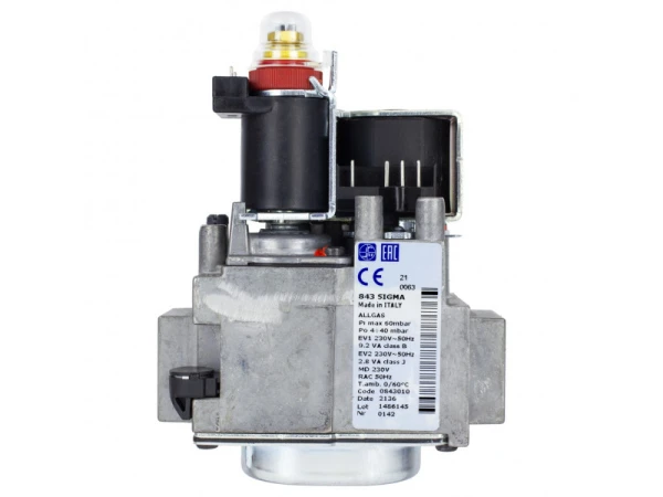 Газовый клапан SIT 843 Sigma, артикул 0.843.010, для промышленного оборудования, 230В, 40 кВт