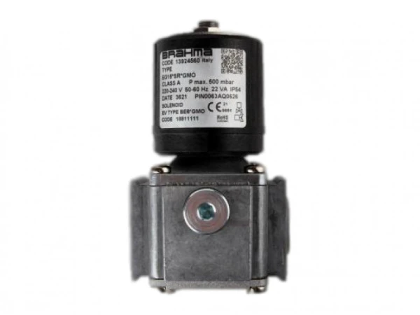 Электромагнитный клапан Brahma EG15*SR*GMO (13924560) для газа, 500 мбар, Rp 1/2", 8 м3/ч, IP54