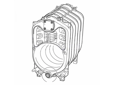 Котловой блок в сборе, 7 секций, для котлов Bosch/Buderus/Junkers, артикул 8718584996