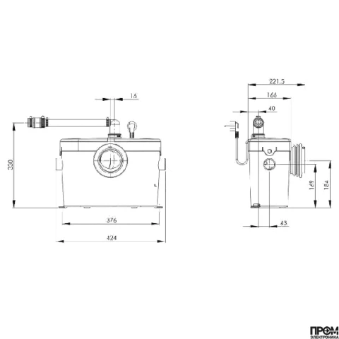 Насос-измельчитель SANIACCESS MINI 2, 400 Вт, 220 В, SFA SANIACCESS2