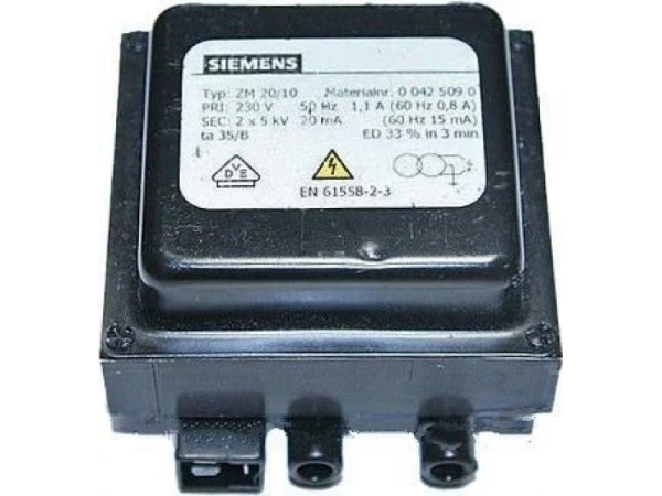 Трансформатор розжига Siemens ZM 20/10 (2x5 кВ, 20 мА) для котлов Elco, артикул 13017967