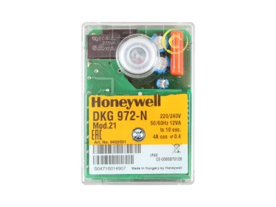 Автомат управления горением Honeywell DKG972-N mod.21, 220/240В, 50/60Гц, 12ВА, для двухступенчатых атмосферных горелок