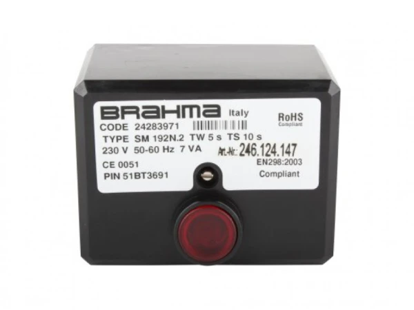 Блок управления горением Brahma SM192N.2 (24283971) - для атмосферных газовых горелок, 230В
