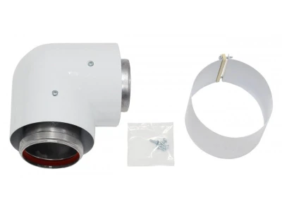 Отвод 87° Vaillant для коаксиальных дымоходов 80/125 мм, PP, артикул 303210