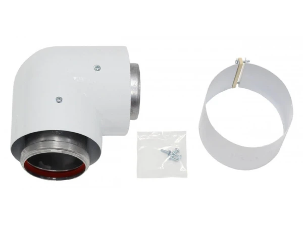 Отвод 87° Vaillant для коаксиальных дымоходов 80/125 мм, PP, артикул 303210
