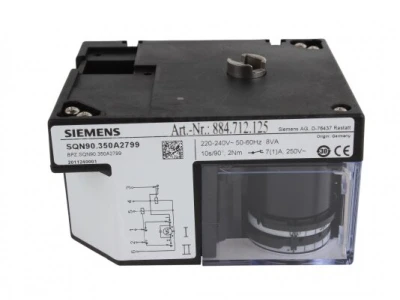 Сервопривод Siemens SQN90.350A2799 для регулировки воздушных заслонок горелочных устройств