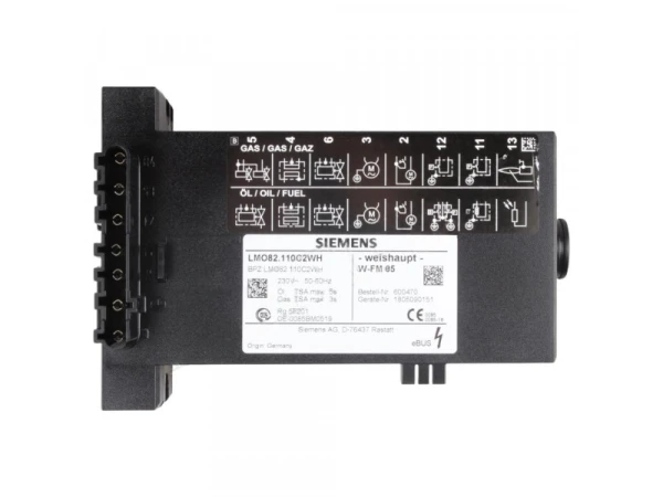 Менеджер горения Siemens LMO82.110C2WH для газовых и дизельных горелок с наддувом, прерывистый режим, 230В