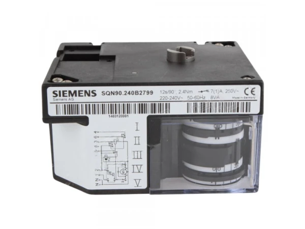 Сервопривод Siemens SQN90.240B2799 для управления воздушными заслонками горелок, 2.4 Н·м, 220-240В